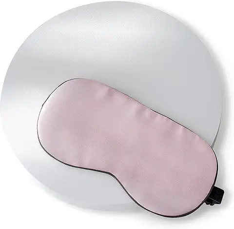 Sleep & Glow Mascarilla de Seda para Dormir Mascarilla de Seda de Morera Natural para Dormir con Correa Ajustable Venda Suave y Ligera con Cuidado de la Piel Facial (Rosa)  