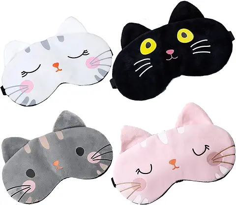 Sleep Mask Antifaz para Dormir Máscara del Sueño Gatito Máscara de Ojos Antifaz Portátil Máscara para Dormir para Dormir para Mujeres y Niñas Viajar Hogar Oficina Descansar  