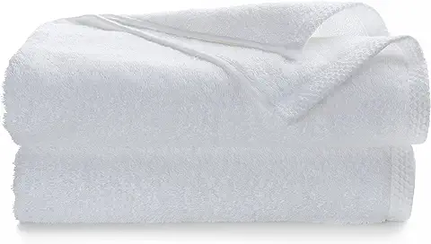 SLEEPZEN Juego de 2 Toallas de Baño Grandes 70x140cm - Blanco - Algodón 100% Orgánico 500gr - Certificado Gots - Made in UE - Toallas para Gimnasio, Bebe, Diseño  