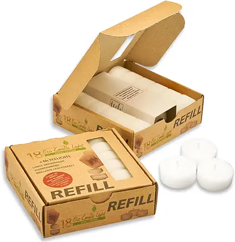 Smart Planet® Velas Ambiente – 18 x cera en Bruto para Rellenar Velas de té Ecológicas – 6 Horas de Combustión – Sostenible  