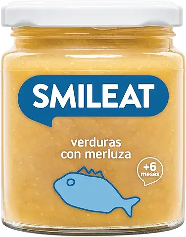 Smileat - Tarrito Ecológico de Verduras con Merluza, Ingredientes Naturales, Para Bebés a Partir de los 6 Meses - 230g  