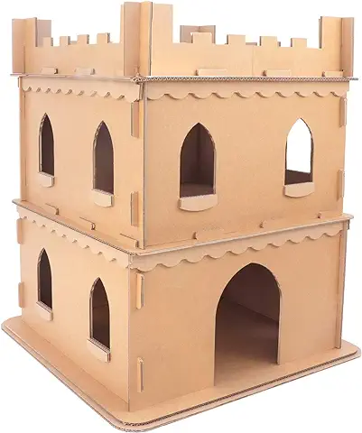 Smiley pack Castillo para Gatos de Cartón Ondulado, Cueva para Gatos, Caseta para Gatos, Suministros para Gatos, Cesta para Gatos, cama para Juegos, cama Plegable (mediana)  
