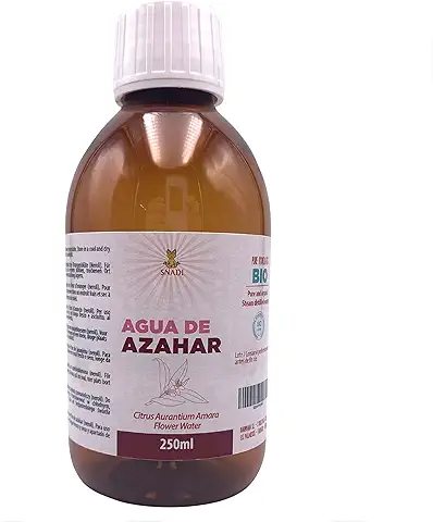 Snadi - Agua de Azahar Orgánica 250 ml | Hidratante Facial y Capilar | Relajante Natural y Sedante | Aromaterapia | Tonifica la Piel |Propiedades Astringentes y Antisépticas | BIO | Hidrolato  
