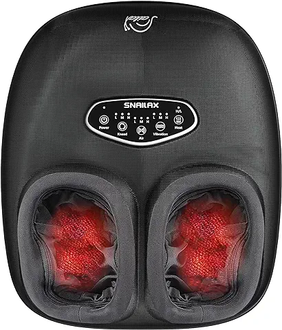 Snailax Shiatsu Masajeador de Pies con Calor para Fascitis Plantar, Dolor Neuropatía, Masajeador de Pies con Amasamiento Profundo, Compresión, Vibración, Calentador de Pies para Uso en Casa Oficina,  