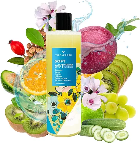SOFT Agua Micelar - BIO 6 en 1 Piel Seca - Agua Micelar Ecologica 69% y Activos Naturales 100% - Desmaquillante - Tonico - Limpiador Facial - Agua Micelar Piel Sensible ! Agua Micelar Desmaquillante  