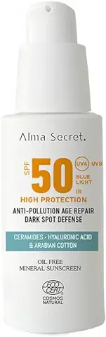 Solar Facial Natural SPF50 con Ceramidas, Antimanchas y Oil-Free 50 ml - ECOCERT COSMOS NATURAL  