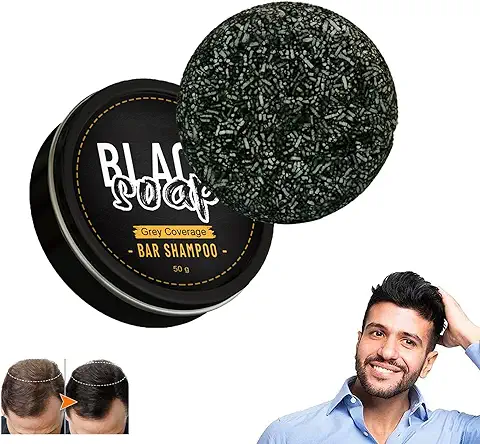 Solid Shampoo Bar, Barra de Champú para Oscurecer el Cabello, Champú Sólido Vegano, Jabón En Barra Para Cubrir Canas, Promueve El Crecimiento Del Cabello y Previene La Caída Del Cabello  