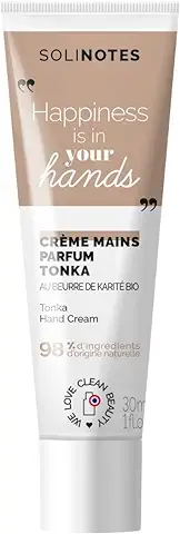 Solinotes Crema Manos Tonka - Cuidado Nutritivo Reparador e Intenso para Manos Abimeadas y Secas | Manteca de Karité Orgánica | 97,8% Ingredientes de Origen Natural - 30 ml  