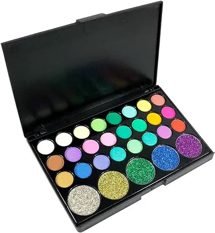 Sombra de Ojos, Kit de maquillaje de 29 colores, caja de sombras de tonos brillantes y brillantes de colores brillantes