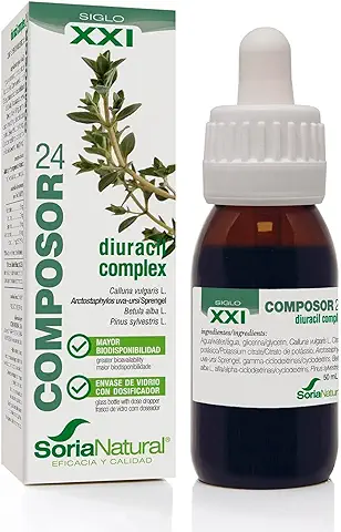 Soria Natural Composor 24 Diuracil Complex – Con Extractos de Brezo, Gayuba, Abedul y Aceite Esencial de Pino – Acción Antiséptico y Diurética - Bienestar de las Vías Urinarias - 50ml  
