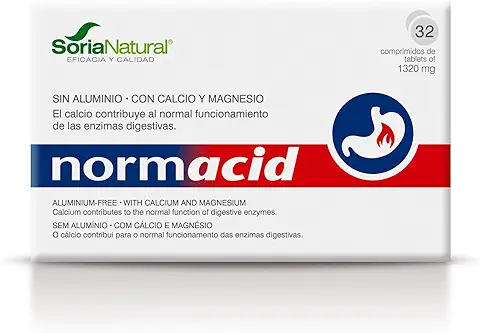 Soria Natural Normacid New - Magnesio, Calcio, Potasio - Alivia la Acidez Estomacal, Indigestión, Pesadez - 32 Comprimidos  