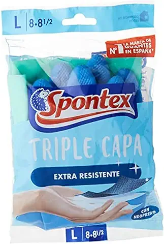 Spontex 278058 Guantes Triple Capa, Talla Grande 8  
