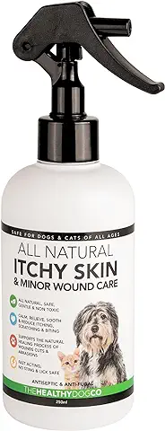 Spray Completamente Natural para el Cuidado de la piel con Comezón y de Heridas para Perros y Gatos | Alivio de la Comezón y Cuidado de la piel | Tratar la Picazón, la piel Agrietada y las Heridas Spray Completamente Natural para el Cuidado de la piel con Comezón y de Heridas para Perros y Gatos | Alivio de la Comezón y Cuidado de la piel | Tratar la Picazón, la piel Agrietada y las Heridas