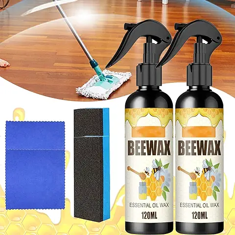 Spray de cera de Abeja Micromolecularizada Natural, cera de Abejas para Pulir y Limpiar, Espray de cera de Abeja, Limpiador de cera de Abeja, cera de Abeja para Pulir y Acondicionar Madera (2  