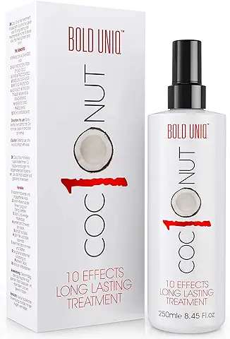 Spray Protector del Calor de Coco - Tratamiento del Cabello Sin Enjuague para Cabello Seco, Anti Frizz, Protección UV, Da Brillo y Cuerpo - 10 Beneficios, Un Producto - 250ml  