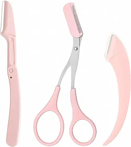 SSRDFU - 3 Pcs Herramientas para Recortar Cejas, Tijeras Profesionales de Precisión para Cejas, Tijeras para Cejas con Mini Peine, Peine Auxiliar para Cejas, Hombres y Mujeres  