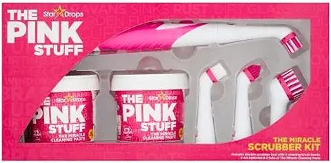 Stardrops - The Pink Stuff - El kit de Depurador Milagroso - 2 Tinas de Pasta de Limpieza Milagrosa con Herramienta de Depurador Eléctrico y 4 Cabezales de Cepillo de Limpieza  