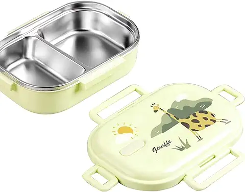 Starmood Fiambrera Térmica de Acero Inoxidable Contenedor de Alimentos Ecológico Portátil con Compartimentos caja de Almuerzo a Prueba de Fugas  