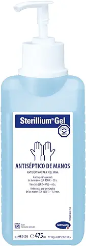 Sterillium, Gel Hidroalcohólico, Gel Desinfectante de Manos, Gel Antiséptico, Amplio Espectro de Acción, Aporta Hidratación, Protección y Suavidad, Color Azul (475 ml)  