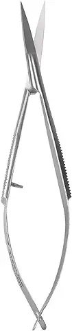 Sterling ST-12117-STR - Tijeras para Cejas de Acero Inoxidable, Puntas Rectas, Hechas a Mano, muy Ligeras con Muelle  
