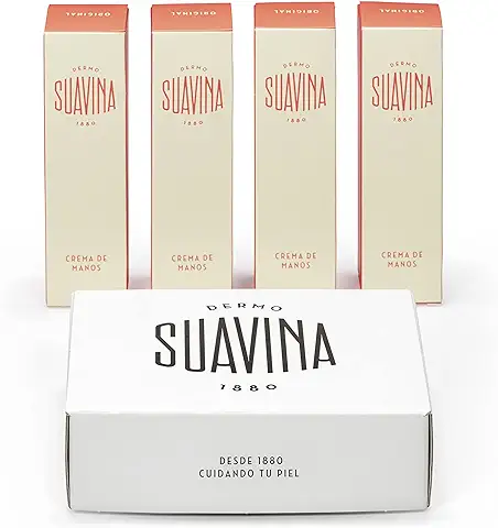 SUAVINA - Crema de Manos Natural | Crema para Manos Secas y Agrietadas de Rápida Absorción | | Hidrata y Nutre la Piel Desde la Primera Aplicación Todo Tipo de Pieles | Pack 4 Unidades de 40 ml  