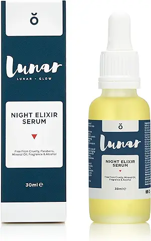 Suero de Elixir Night por Lunar Glow. Un Aceite Facial Antienvejecimiento, Aceite de Tocoferol, Hiperpigmentación Sérum Reparador Nocturno para tu cara y Piel, 30 ml.  