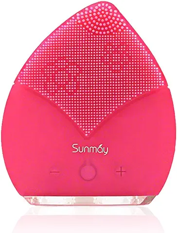 【Sunmay Leaf】SUNMAY Sonico Limpiador Facial y Masajeador, Silicona Orgánica Recargable Waterproof Masaje Facial, Anti-Aging Limpiador de piel y Deep Exfoliator para Facial Polaco y Scrub  