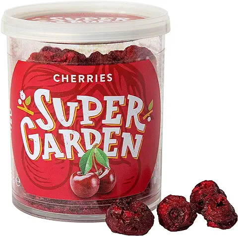 Super Garden Cereza Liofilizada - Snack Saludable - Producto 100% puro y Natural - Apto para Veganos - Sin Azúcares, Aditivos Artificiales ni Conservantes Añadidos - Sin Gluten - No OMG  