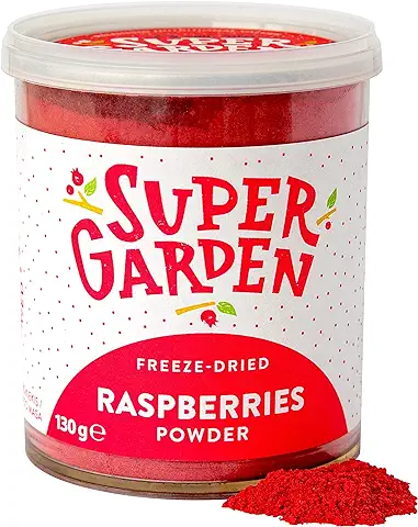 Super Garden Frambuesa Liofilizada en Polvo - Producto 100% puro y Natural - Apto para Veganos - Sin Azúcares, Aditivos Artificiales ni Conservantes Añadidos - Sin Gluten - No OMG  