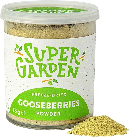 Super Garden Grosella Espinosa Liofilizada en Polvo - Producto 100% puro y Natural - Apto para Veganos - Sin Azúcares, Aditivos Artificiales ni Conservantes Añadidos - Sin Gluten - No OMG  