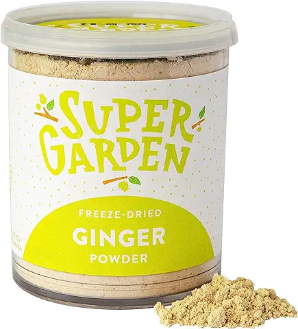 Super Garden Jengibre Liofilizado en Polvo - Producto 100% puro y Natural - Apto para Veganos - Sin Azúcares, Aditivos Artificiales ni Conservantes Añadidos - Sin Gluten - No OMG  