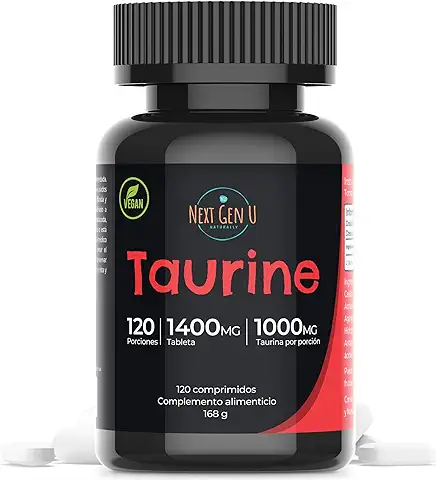 Suplemento Alimenticio de Taurina de 1000 mg, 120 Cápsulas Veganas, Suplemento Dietético para la Salud que Ayuda a Promover las Funciones del Sistema Inmunológico y Nervioso Central de Next Gen U  