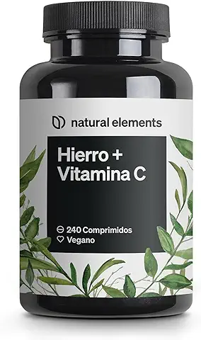 Suplemento de Hierro con 40mg Vitamina C – Bisglicinato de Hierro – 240 Comprimidos Veganos – Complejo de Quelato de Buena Tolerancia – alta Dosificación, sin Aditivos Innecesarios﻿  