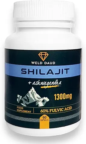 Suplemento de Shilajit Puro - 60 Cápsulas para Mejorar el Rendimiento  