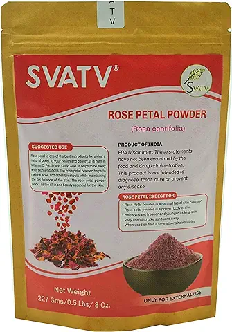 SVATV Polvo de Pétalos de rosa II Rosa Centifolia II Paquetes Faciales Naturales y Formulaciones de Mascarillas Faciales II Sin Químicos Sin Conservantes II Sin Colorantes Artificiales II 227g  