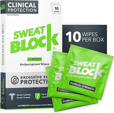 Sweat Block Antitranspirante en Formato Toallita Extrafuerte para Hiperhidrosis  