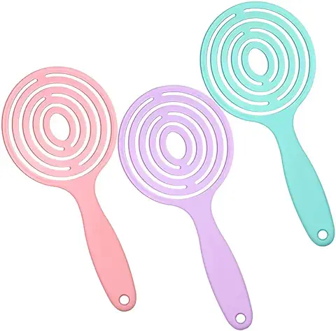T4B Ilu Lollipop Candy Cepillo Desenredante, Antiestático, sin Tirones, Evita Rotura y Pérdida del Cabello, Elimina Nudos y Desenreda, Fácil Peinado, Set de 3 uds  