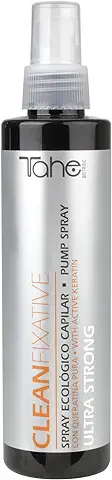 Tahe Botanic Laca de Fijación para el Cabello Clean Fixative Antihumedad con Queratina y Células Madre Vegetales Activas, 200 ml (Ultra Strong (Ultra Fuerte))  