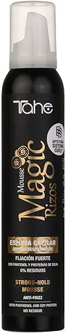 Tahe Magic Rizos Espuma de Fijación Fuerte y Flexible Antiencrespamiento para todo tipo de Cabellos, 200 ml  