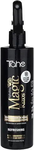 Tahe Magic Rizos Recuperador de Rizos en Spray Refreshing con Proteína de Quinoa Dorada, 300 ml  
