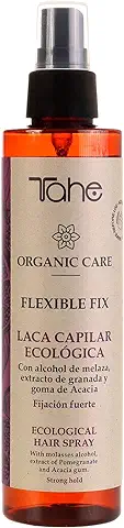 Tahe Organic Care Laca Capilar Ecológica Flexible Fix Anti-humedad y sin Dejar Residuos, 200 ml (Extra-fuerte)  