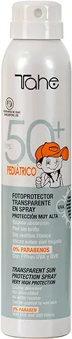 Tahe Sun Protect Protector Solar Transparente de Rápida Absorción para Niños Spray Pediátrico SPF 50+ UVA-UVB Sin Parabenos, 250 ml  