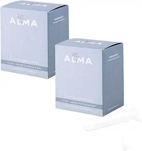 Tampones con Aplicador Regular - Fabricados en Algodón 100% Orgánico - Con Aplicador Compacto - Ideal Para Flujo Regular - Producto Original Fabricado en Europa  