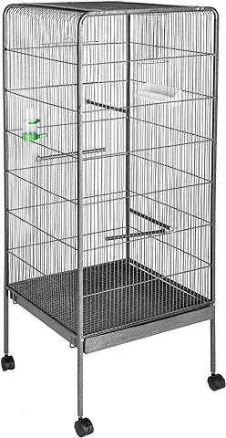 Tectake 800449 Jaula para Pájaros, Pajarera XXL con Ruedas, para Aves Canarios Periquitos - Varios Modelos (sin Techo | No. 401004)  