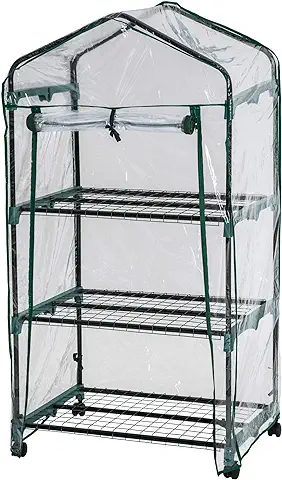TecTake Invernadero de Jardín Vivero Casero Plantas Cultivos - Varios Modelos - (69x49x133cm con 3 Estantes | No. 401862)  