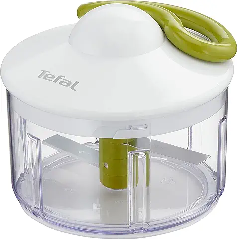 Tefal Fresh Kitchen 5 Segundos K13304 Picadora Manual,picado Grueso,medio y Fino,dos Cuchillos Independientes y Patentados,sin Electricidad,base Antideslizante,Color Blanco Y Verde,500 Ml+2cuchillas  