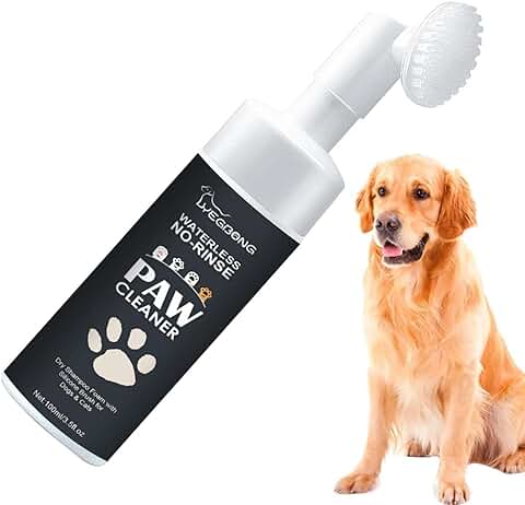 Teksome Espuma de Limpieza para pies de Perro, Espuma Limpiadora de pies para Perros, Limpiador de Patas sin Enjuague, Suministros para el Cuidado de Las Garras sin Lavado para Gatos con Cepillo  