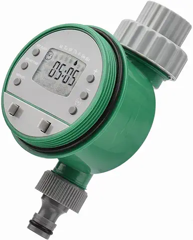 Temporizador de Riego Automático Digital Temporizador de Riego de Jardín Programado Controlador de Riego de Agua Inteligente con Pilas para Césped Tierras de Cultivo Patio Invernadero  