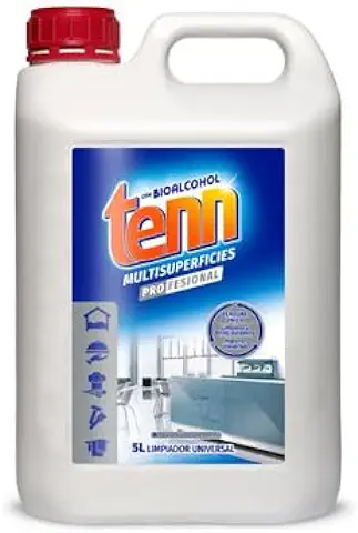 Tenn Multiusos Professional - Limpiador Líquido con Bioalcohol para todo tipo de Superficies - Limpieza Profunda y Brillo Duradero - Con Bioalcohol - 5 Litros  