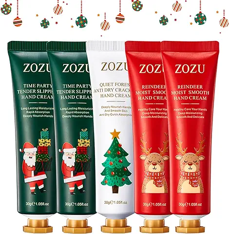 Tenuiskft - Crema de Manos (5 Unidades, para Navidad, Manos Secas, Agrietadas, Pie), Crema Hidratante  